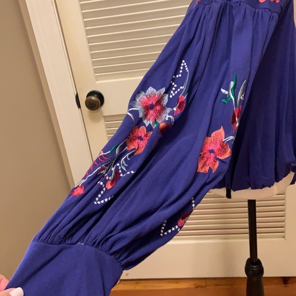 52. Free People Lita Top in Deep Blue - Picture 13 of 14